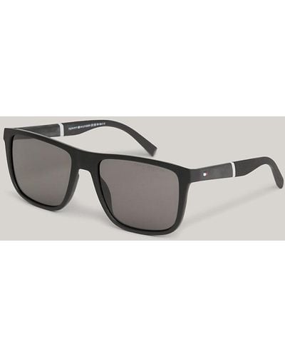 Tommy Hilfiger Polo Pique Texture Rectangular Sunglasses - Metallic