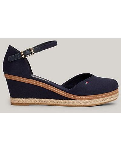 Tommy Hilfiger Espadrille mit Knöchelriemen und Keilabsatz - Blau