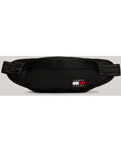 Tommy Hilfiger Essential Repeat Logo Strap Bum Bag - Black