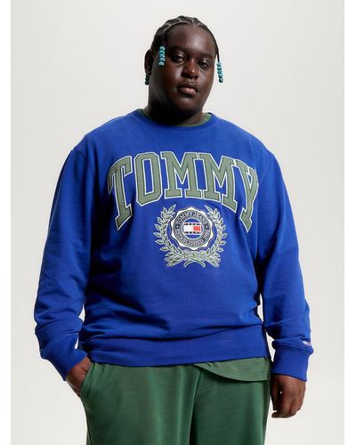 Tommy Hilfiger Sweat boxy College Plus à logo - Bleu
