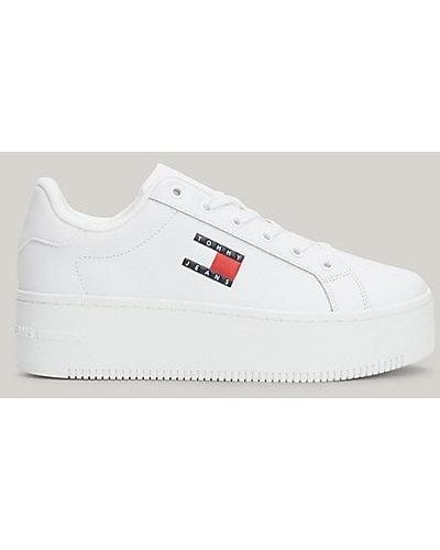 Tommy Hilfiger Essential Flatform-Sneaker mit feinem Profil - Weiß