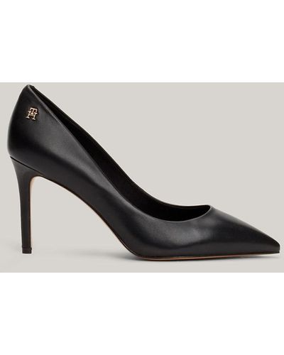 Tommy Hilfiger Stilettos Essential en cuir à bout pointu - Noir