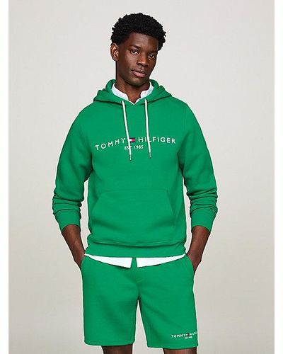 Tommy Hilfiger Sudadera con capucha y logo bordado - Verde