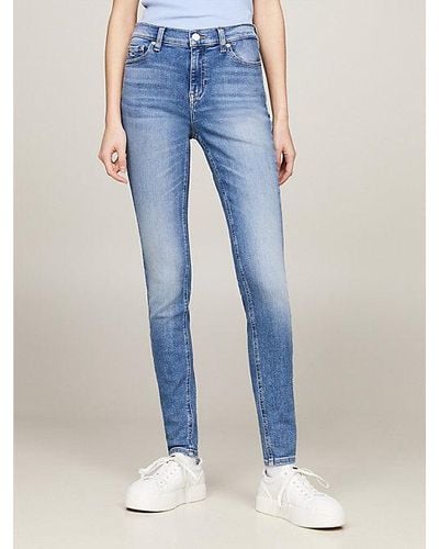 Tommy Hilfiger Nora Mid Rise Skinny Jeans Met Fading - Blauw