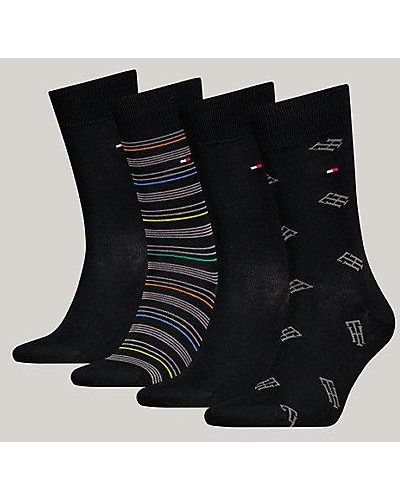 Tommy Hilfiger Cadeaudoos Met 4 Paar Sokken Met Th-monogram - Zwart