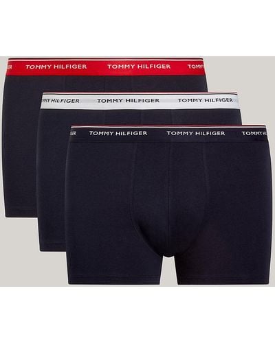 Tommy Hilfiger Plus 3-pack Premium Essential Logo Waistband Trunks - Blue