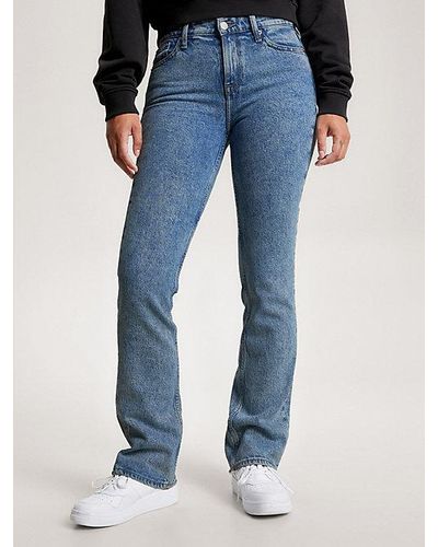 Tommy Hilfiger Claire High Rise Jeans Met Wijde Fit - Blauw
