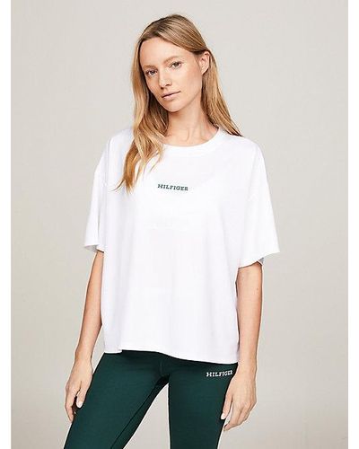Tommy Hilfiger Sport Th Cool Relaxed Mesh T-shirt Met Logo - Wit