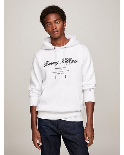 Tommy Hilfiger Exclusive Hoodie Met Scriptlogo - Wit