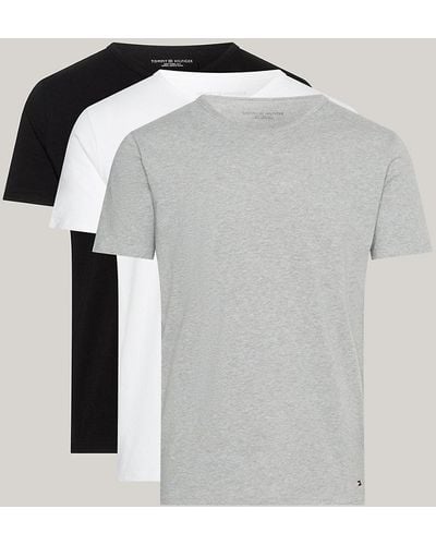 Tommy Hilfiger Lot de 3 T-shirts Premium Essential stretch - Noir