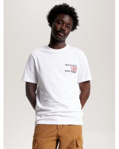 Tommy Hilfiger T-shirt à col ras-du-cou et logo New York - Blanc