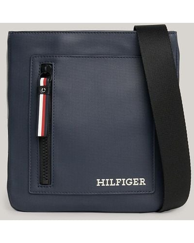 Tommy Hilfiger Pique Textured Small Crossover Bag - Blue