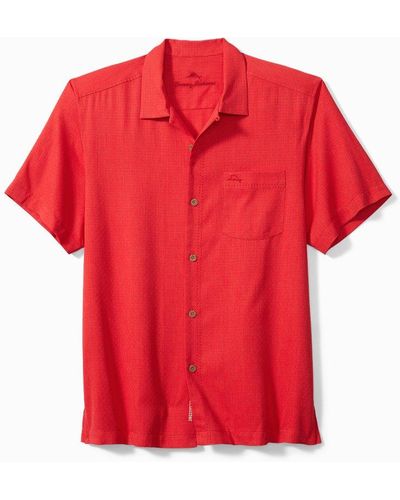 Tommy Bahama Big & Tall Coastal Breeze Check Islandzone® Camp Shirt - Red