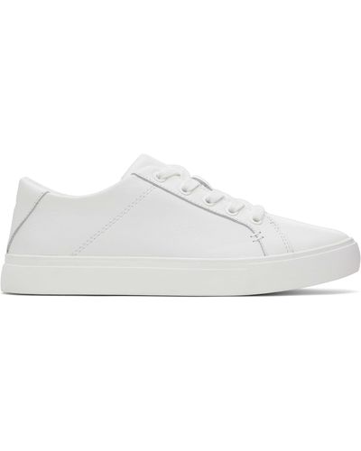 TOMS Leather Trainer Shoe Kameron - White