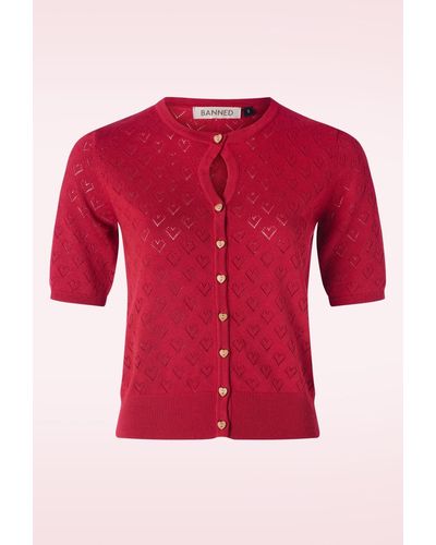 Banned Retro Heart Blooms Cardigan - Rood