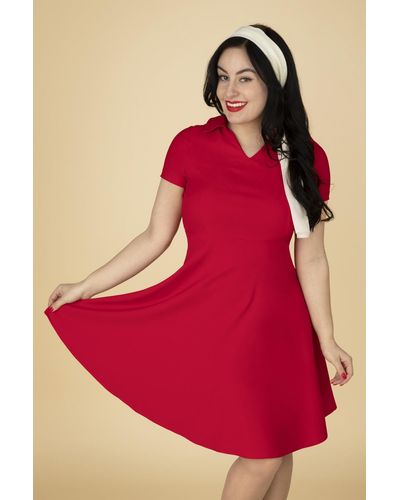 Banned Retro Wonder Fit And Flare Swing Jurk - Rood