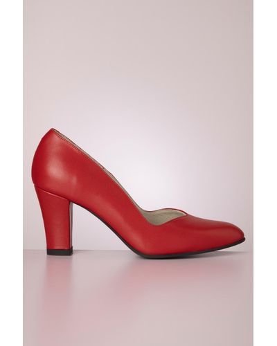 Banned Retro Ava Sweetheart Leather Court Pumps - Rood
