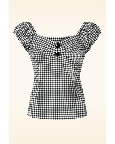 Collectif Clothing Dolores Gingham Top - Zwart