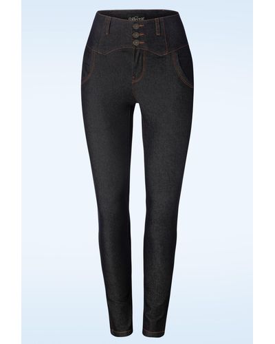 Collectif Clothing Rebel Katie Denim Jeans - Zwart