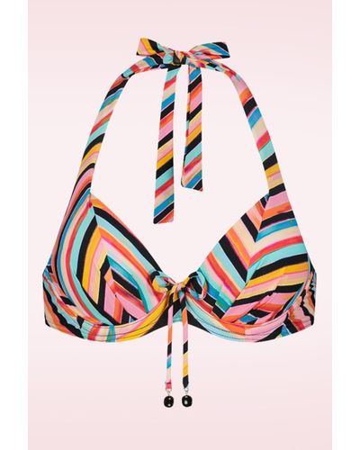 Cyell Chevron Chic Padded Bikini Top - Meerkleurig