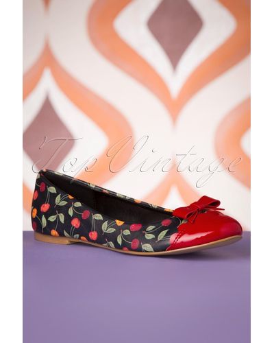 Banned Retro 50s Country Cherry Isabella Flats - Paars