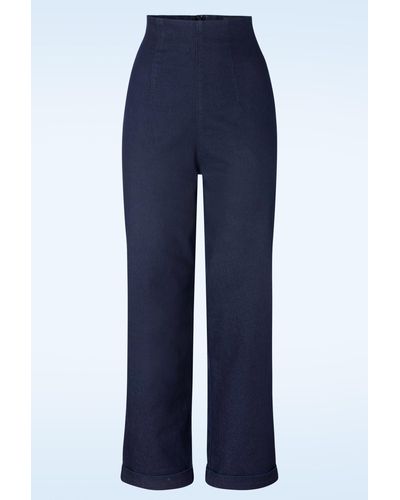 Collectif Clothing Kiki-lea High Waisted Jeans - Blauw