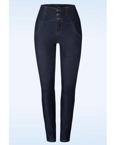 Collectif Clothing Rebel Katie Denim Jeans - Blauw