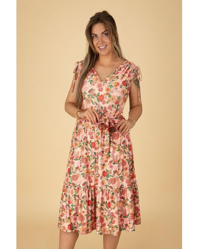 Vixen Rainbow Floral Flare Jurk - Meerkleurig