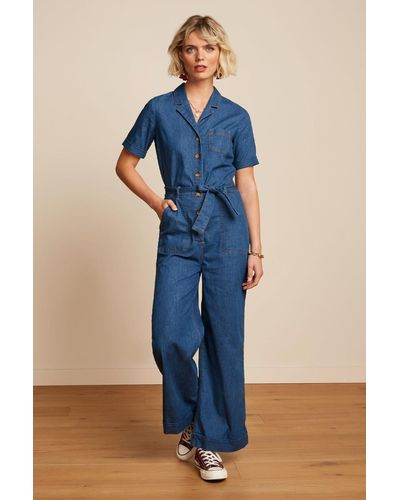 King Louie Gracie Jumpsuit Chambray - Blauw