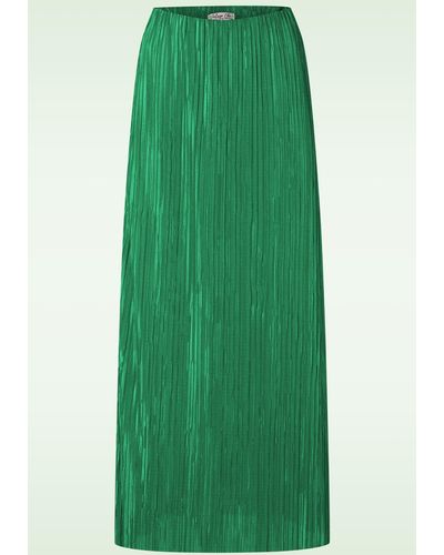 vintage chic for topvintage Lilly Pleated Maxi Rok - Groen