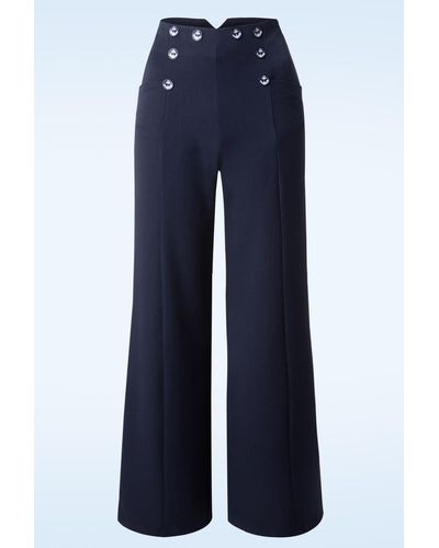 Banned Retro Stay Awhile Broek - Blauw