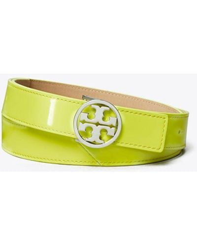 Tory Burch 1" Miller Patent Leather Belt - Yellow