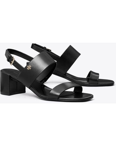 Tory Burch Double T Heeled Sandal - White
