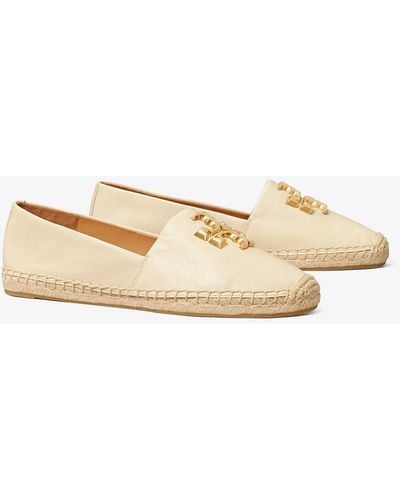 Tory Burch Eleanor Leather Espadrille Flats - Natural