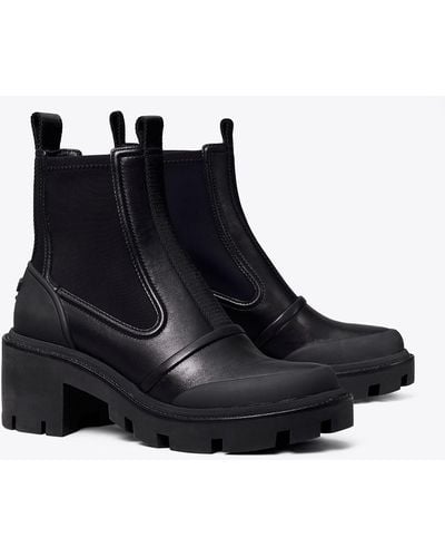 Tory Burch Chelsea Lug Sole Ankle Boots - Black