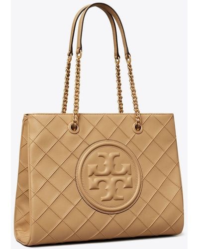 Tory Burch Fleming Soft Chain Tote - Natural