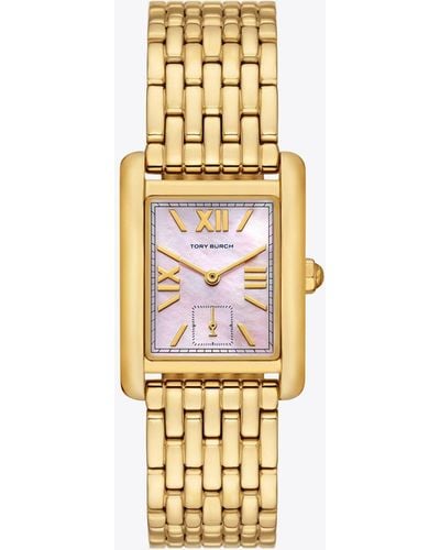 Tory Burch Eleanor Watch, Gold-tone Stainless Steel - White