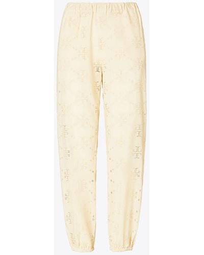 Tory Burch Broderie Beach Pant - Natural