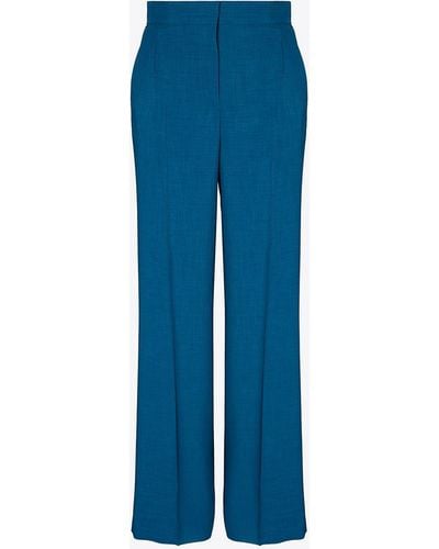 Tory Burch Tailored Drapey Melange Pants - Blue