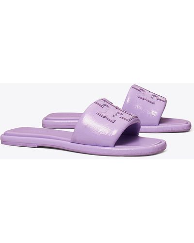 Tory Burch Double T Burch Slide - Purple