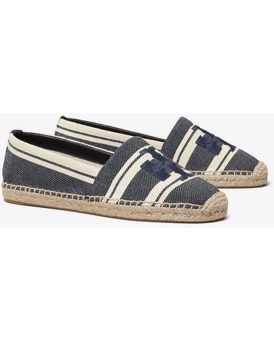 Tory Burch Logo-embroidered Flat Espadrilles - White