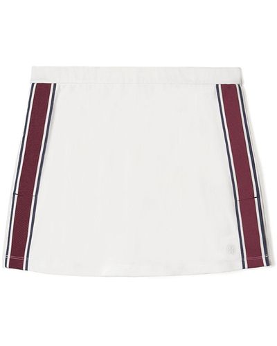 Tory Sport Tech Pique Side-slit Tennis Skirt - White
