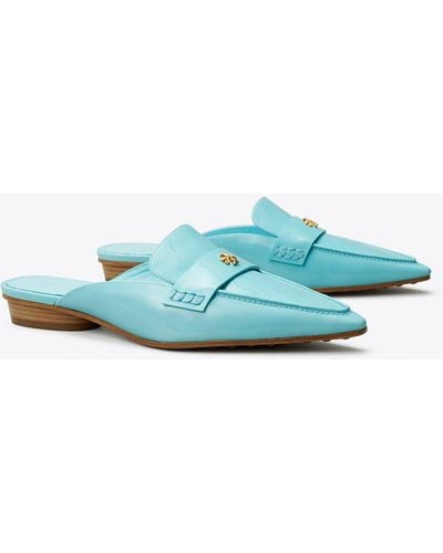 Tory Burch Pointed Backless Loafer - Blue
