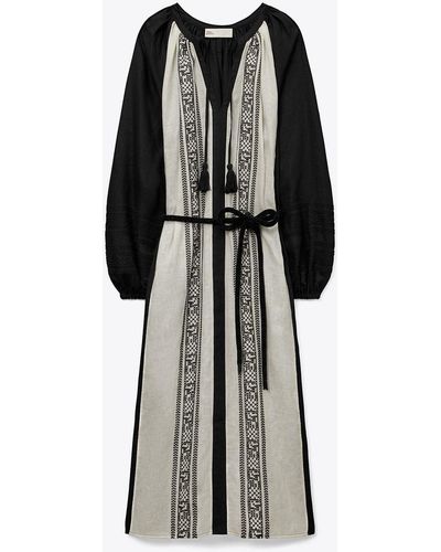 Tory Burch Embroidered Caftan - Black