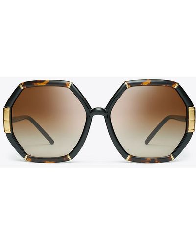 Tory Burch Eleanor Geometric Sunglasses - Braun