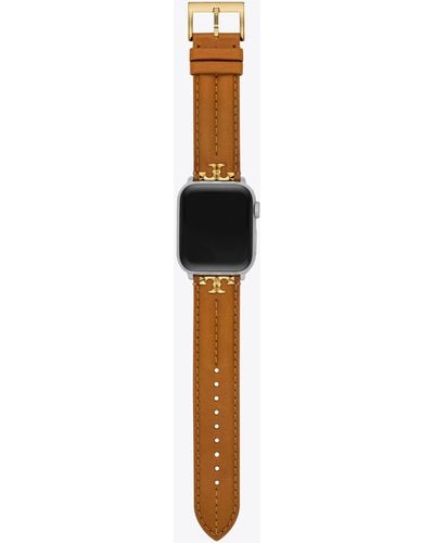Tory Burch Kira Band For Apple Watch®, Luggage Leather - Black