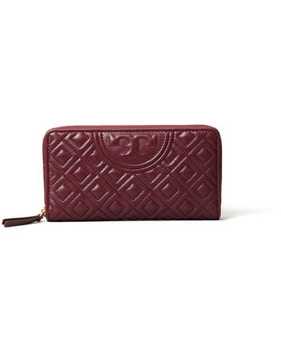 Tory Burch Fleming Zip Continental Wallet - Red