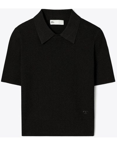 Tory Burch Collared Crewneck - Black