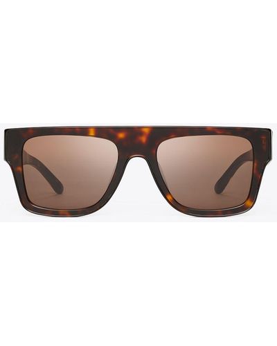 Tory Burch Oversized Geometric Sunglasses - Brown