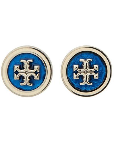Tory Burch Kira Enamel Circle-stud Earrings - Blue